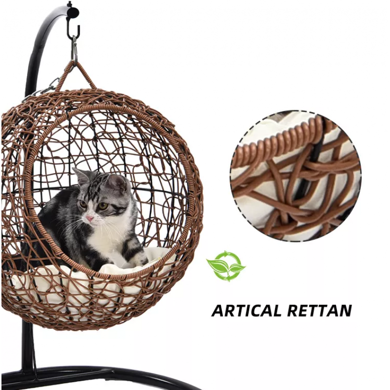 Artical Rattan Kitty Hanging Furniture Chair Elegance Modern Cat Hammock 
