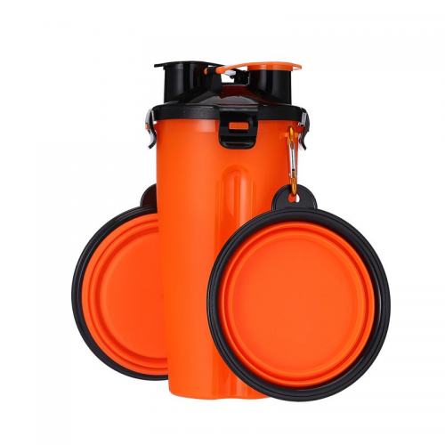 Amazons best sellers Pet Feeding Bottle Water Drink Food Storage Separately With Folding Drinking Bowl - Buy Pet Bowls & Feeders